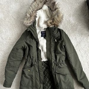 American Eagle Winter Coat with fur hood